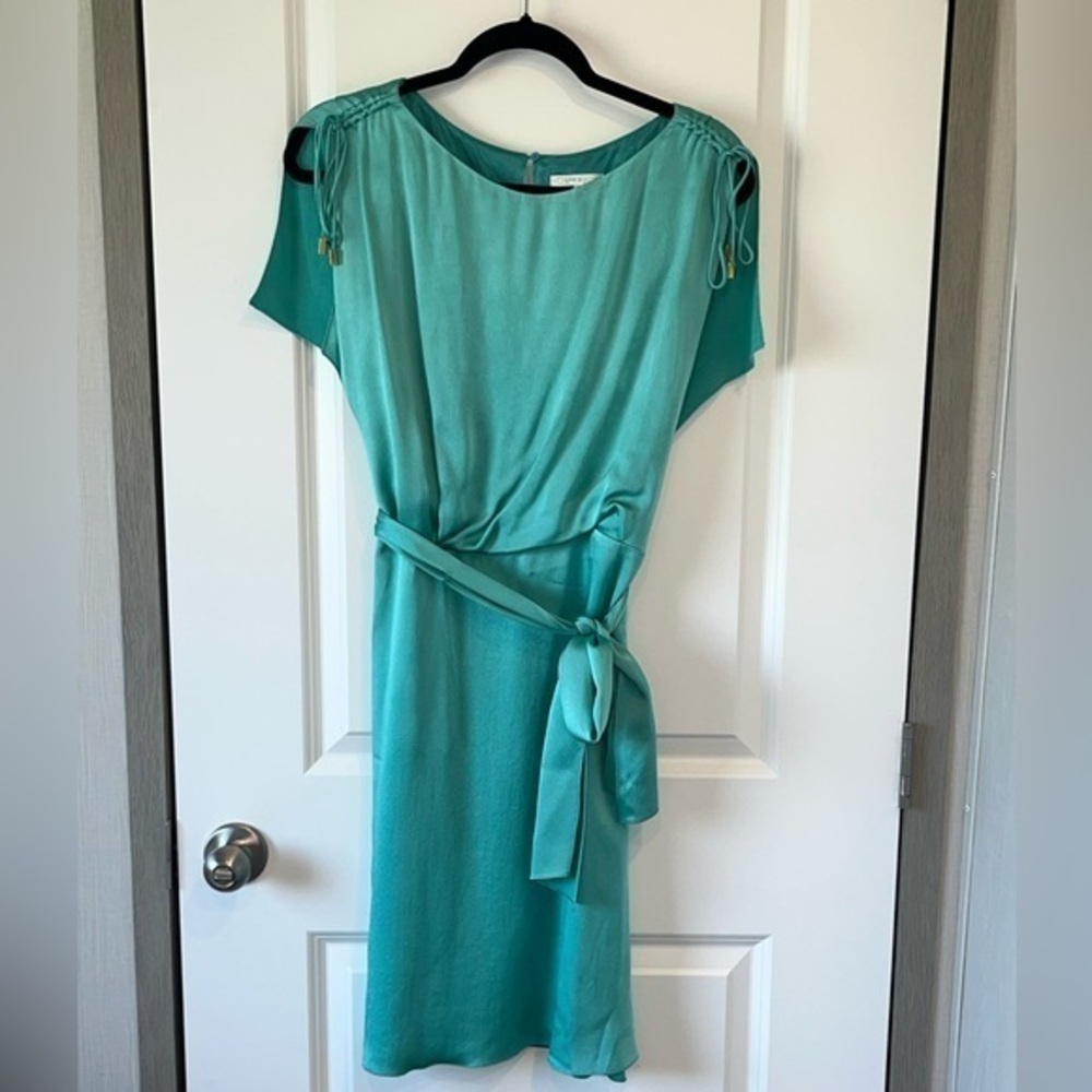 Paule Ka Women's Party Cocktail Dress 70’s Core FR 38 US 4 Small Seafoam